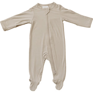 Oatmeal Bamboo Footed Zipper