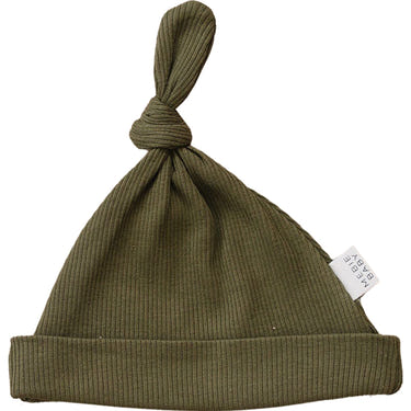 Winter Green Organic Ribbed Newborn Knot Hat - MOOGCO Baby
