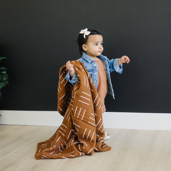 Mustard Mudcloth Muslin Quilt