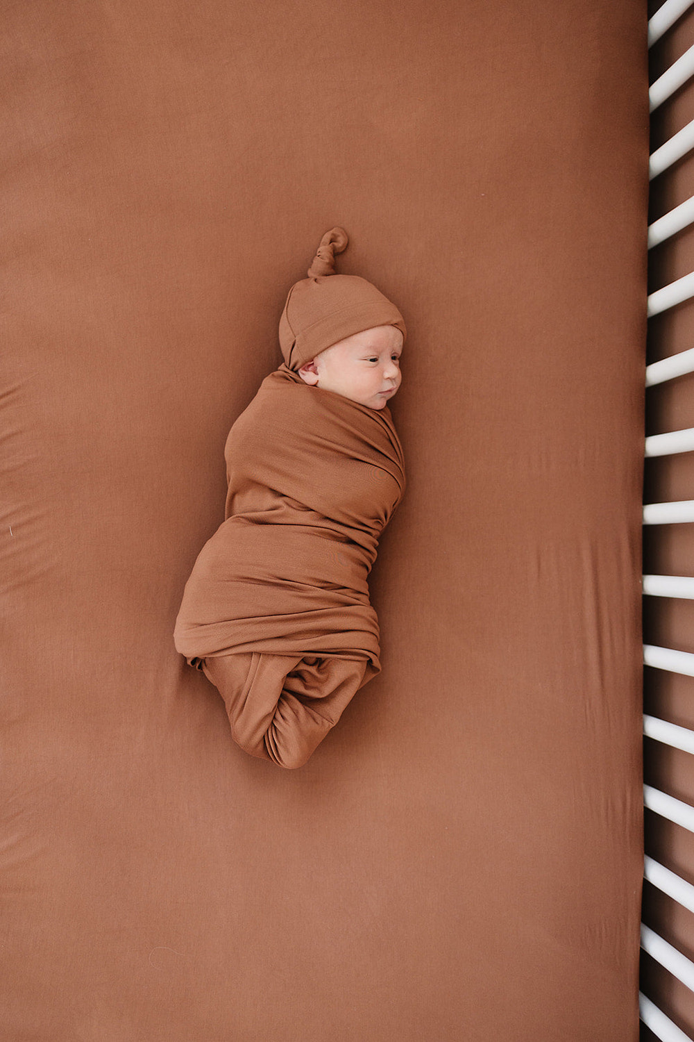 Rust Bamboo Stretch Crib Sheet - MOOGCO Baby