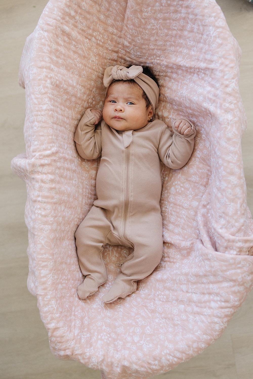 Pale Pink Organic Cotton Ribbed Zipper - MOOGCO Baby