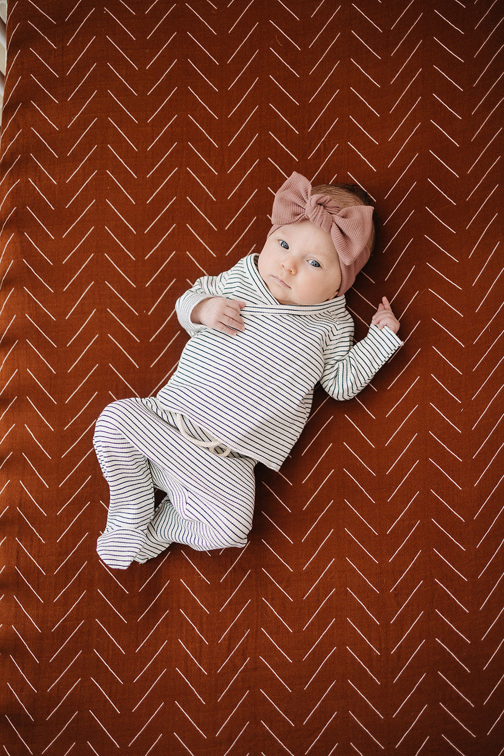 Rust Mudcloth Muslin Crib Sheet - MOOGCO Baby