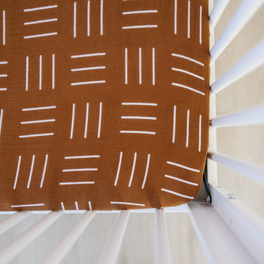 Mustard Mudcloth Muslin Crib Sheet - MOOGCO Baby