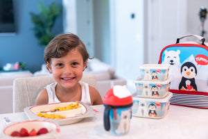 Primo Passi - Bamboo Fiber Kids, Divided Square Plate, Winter Friends