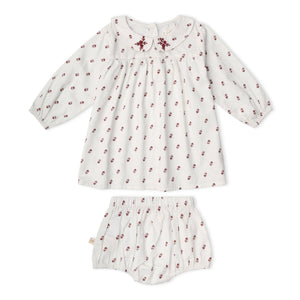 Organic Peter Pan Collar Dress - Forest Scatter