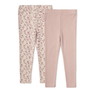 Organic Legging Set of 2 - Petal Whispers + Dusty Rose