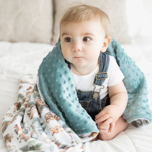 Let's Go Camping Minky Baby Blanket