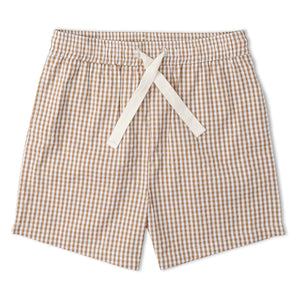 Organic Shirt & Shorts Set - Caramel Check