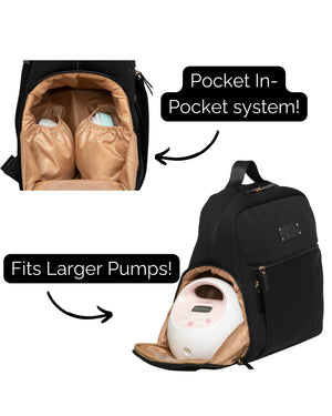 Sarah Wells Fiona Breast Pump Backpack – Neoprene, Machine Washable Bag with Insulated Storage, Laptop Sleeve & Straps
