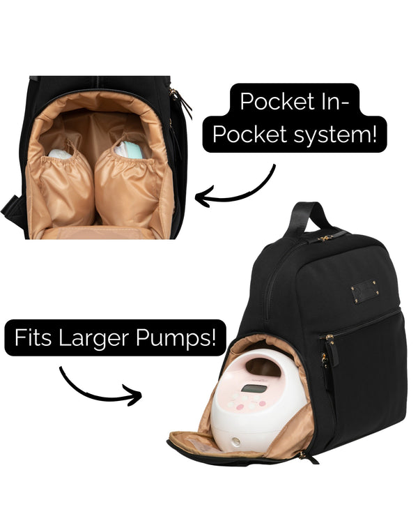 Sarah Wells Fiona Breast Pump Backpack – Neoprene, Machine Washable Bag with Insulated Storage, Laptop Sleeve & Straps