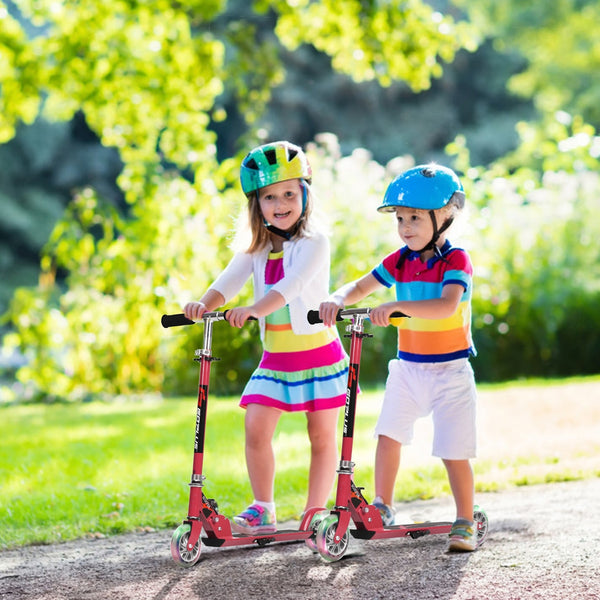 Folding Aluminum Kids Kick Scooter with LED Lights - Foldable