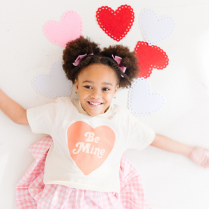 "Be Mine Heart baby décor accessory, perfect for nursery styling and adding a touch of love."