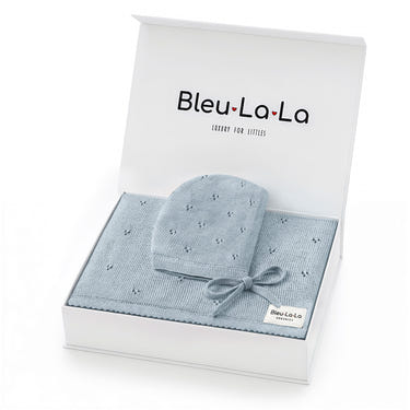 Organic Pointelle Swaddle Blanket + Hat Gift Set - MOOGCO Baby