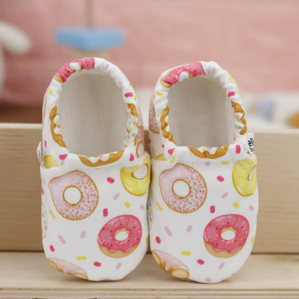 Ella Bonna Non-Slip Sole Doughnut Patterned Baby Booties, Home Boot Slippers Nursery Shoes