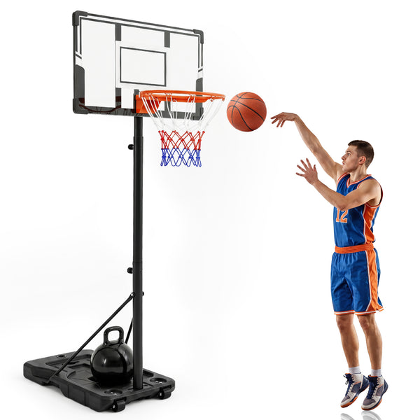 3.3-10 Feet Portable Basketball Hoop Adjustable with Base and Wheels