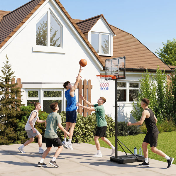 3.3-10 Feet Portable Basketball Hoop Adjustable with Base and Wheels