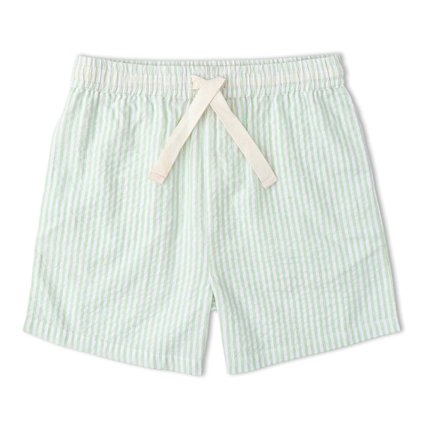 Organic Shirt & Shorts Set - Basil Stripes