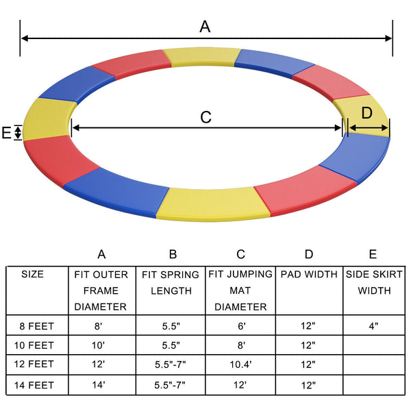 14FT Safety Round Spring Pad Replacement Cover - Safety Net