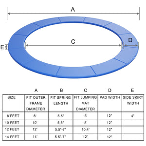 14FT Safety Round Spring Pad Replacement Cover - Safety Net