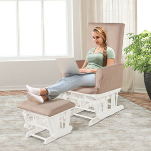 Baby Nursery Relax Rocker Rocking Chair Glider & Ottoman Set