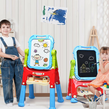 Height Adjustable Kids Art Easel Magnetic Double Sided Board for Toddlers & Kids