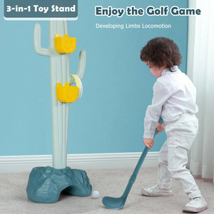 3-in-1 Cactus Toy Stand Sports Activity Center with Golf and Ring