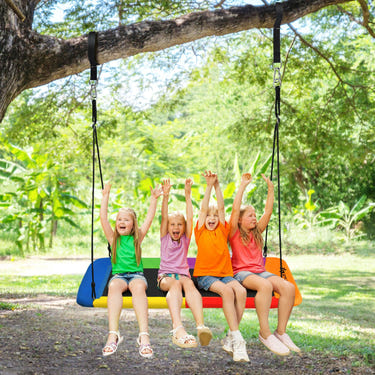 60 Inches Platform Tree Swing Outdoor with  2 Hanging Straps for Infants