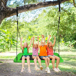 60 Inches Platform Tree Swing Outdoor with  2 Hanging Straps for Infants