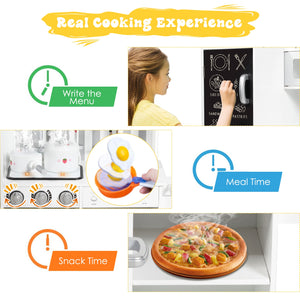 Wooden Pretend Play Kitchen Sets with Simulated Sound - Realistic