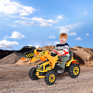 12V battery-powered kids ride-on dumper truck, perfect for outdoor play and imaginative adventures. Angle 7 view.