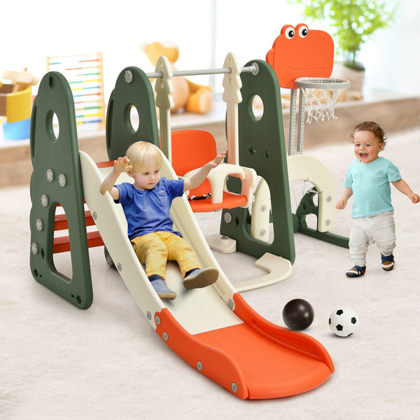 6 in 1 Toddler Slide and Swing Set with Ball Games - Indoor & Outdoor