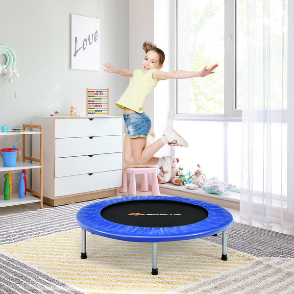 38 Inch Mini Folding Trampoline Portable Leisure Fitness Backboard
