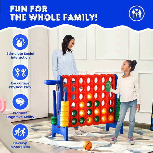 2.5Ft 4-to-Score Giant Game Set - Weather-Resistant for Kids - Outdoor Play