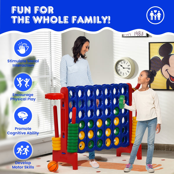 2.5Ft 4-to-Score Giant Game Set - Weather-Resistant for Kids - Outdoor Play