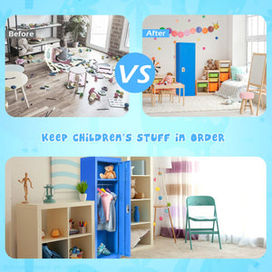 48 Inch Kid Safe Storage Children Single Tier Metal Locker-Blue