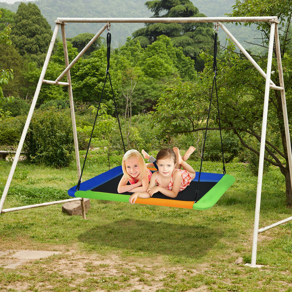 60 Inches Platform Tree Swing Outdoor with  2 Hanging Straps for Infants