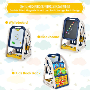 3-in-1 Kids Art Easel Double-Sided Tabletop Easel with Art Accessories