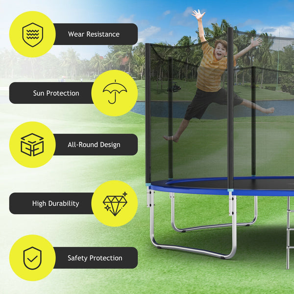 15 feet trampoline safety replacement net for secure play, shown at angle 32, ideal for toys and hobbies.