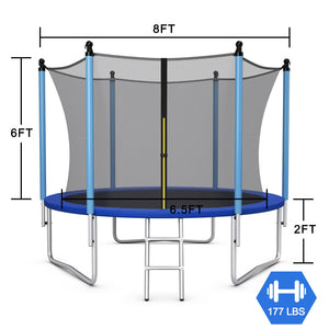 Outdoor Trampoline with Safety Closure Net