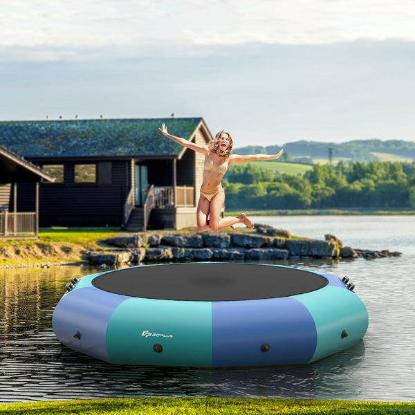 10 Feet Inflatable Splash Padded Water Bouncer Trampoline for kids, perfect for summer fun and outdoor play.