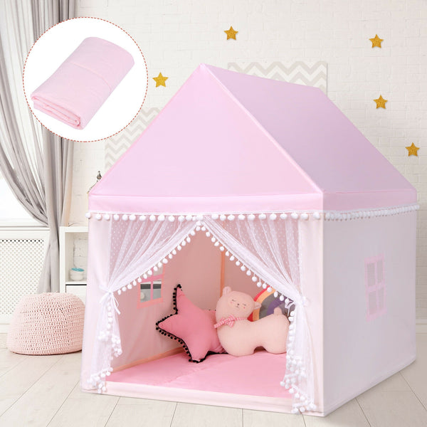 Kids Play Tent Large Playhouse Children Play Castle Fairy Tent Gift with Mat
