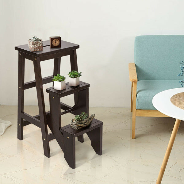 3 Tier Step Stool 3 in 1 Folding Ladder Bench for kids, shown from angle 2, perfect for safe reaching and play.