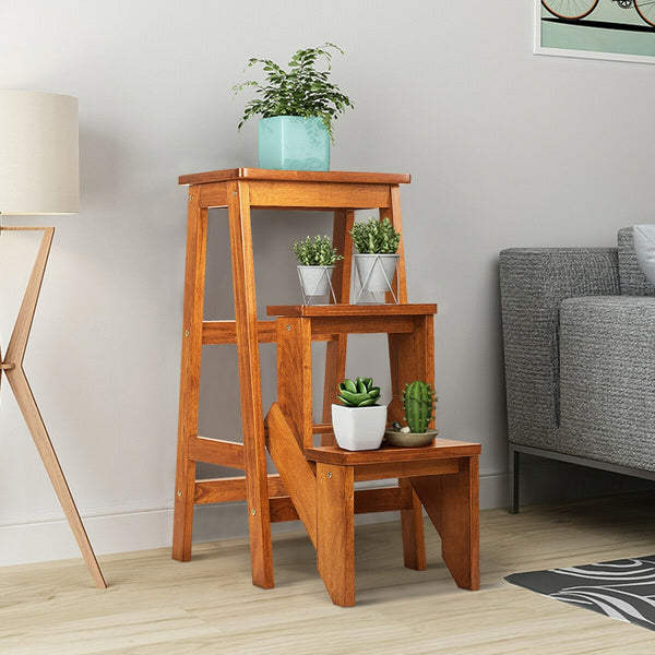 3 Tier Step Stool 3 in 1 Folding Ladder Bench - Safe Corners for Kids Room