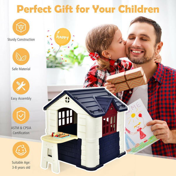 Kid's Playhouse Pretend Toy House For Boys and Girls 7 Pieces Toy Set