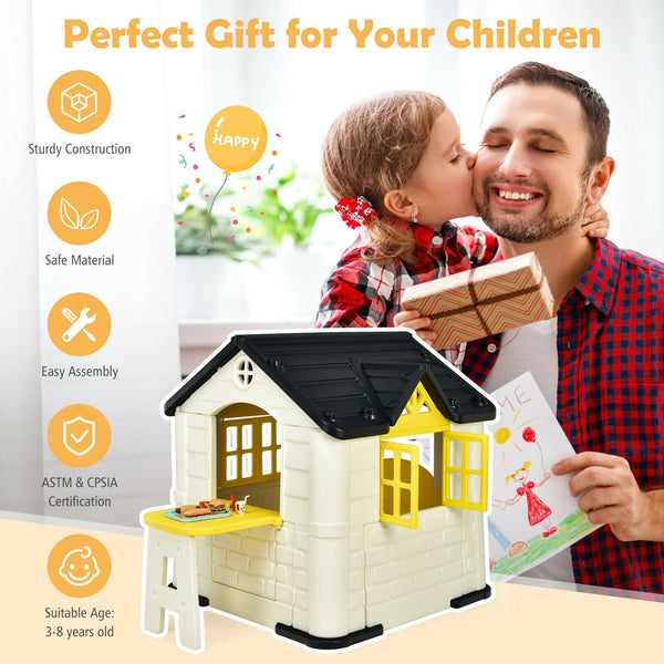 Kid's Playhouse Pretend Toy House For Boys and Girls 7 Pieces Toy Set