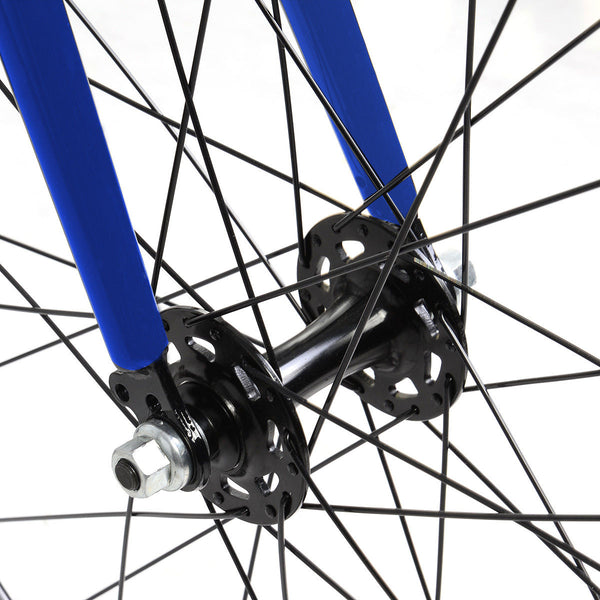 700 C 54 cm Steel Track Bike for kids, single speed, angle view showcasing design and features.