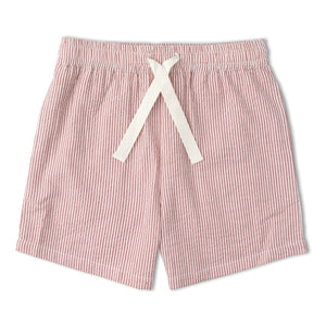 Organic Shirt & Shorts Set - Coral Stripes