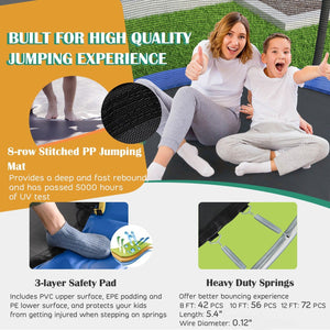Recreational Trampoline with Basketball Hoop and Net Ladder