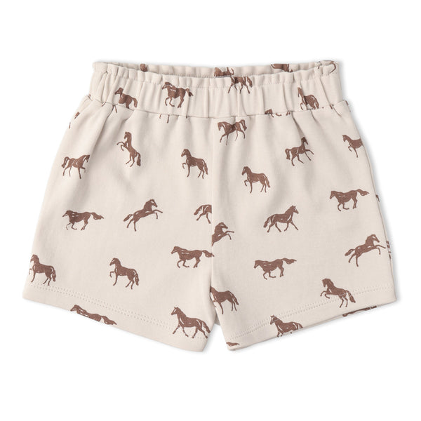 Organic Drop Shoulder Tee & Shorts Set - Horses