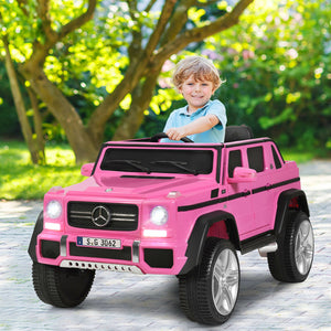 12V Mercedes-Benz kids ride-on car in angle 26, perfect toy for young drivers and outdoor adventures.